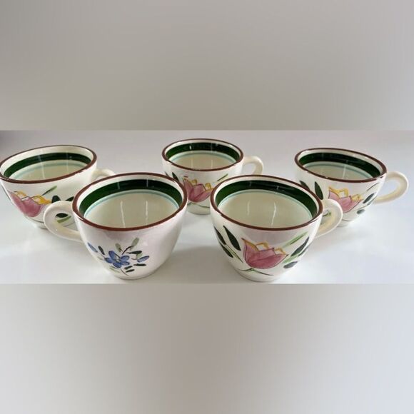 8-pc Stangl Pottery 10” Plate and Cup Country Garden Tulip 4 Sets Vintage - Picture 5 of 10